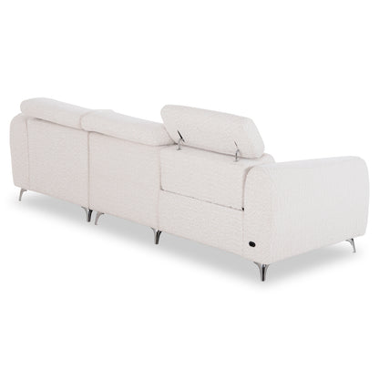 Right Corner 3-seat Sofa With Recline Valente Sm3317.01r Light Grey Fabric 275x160x104h