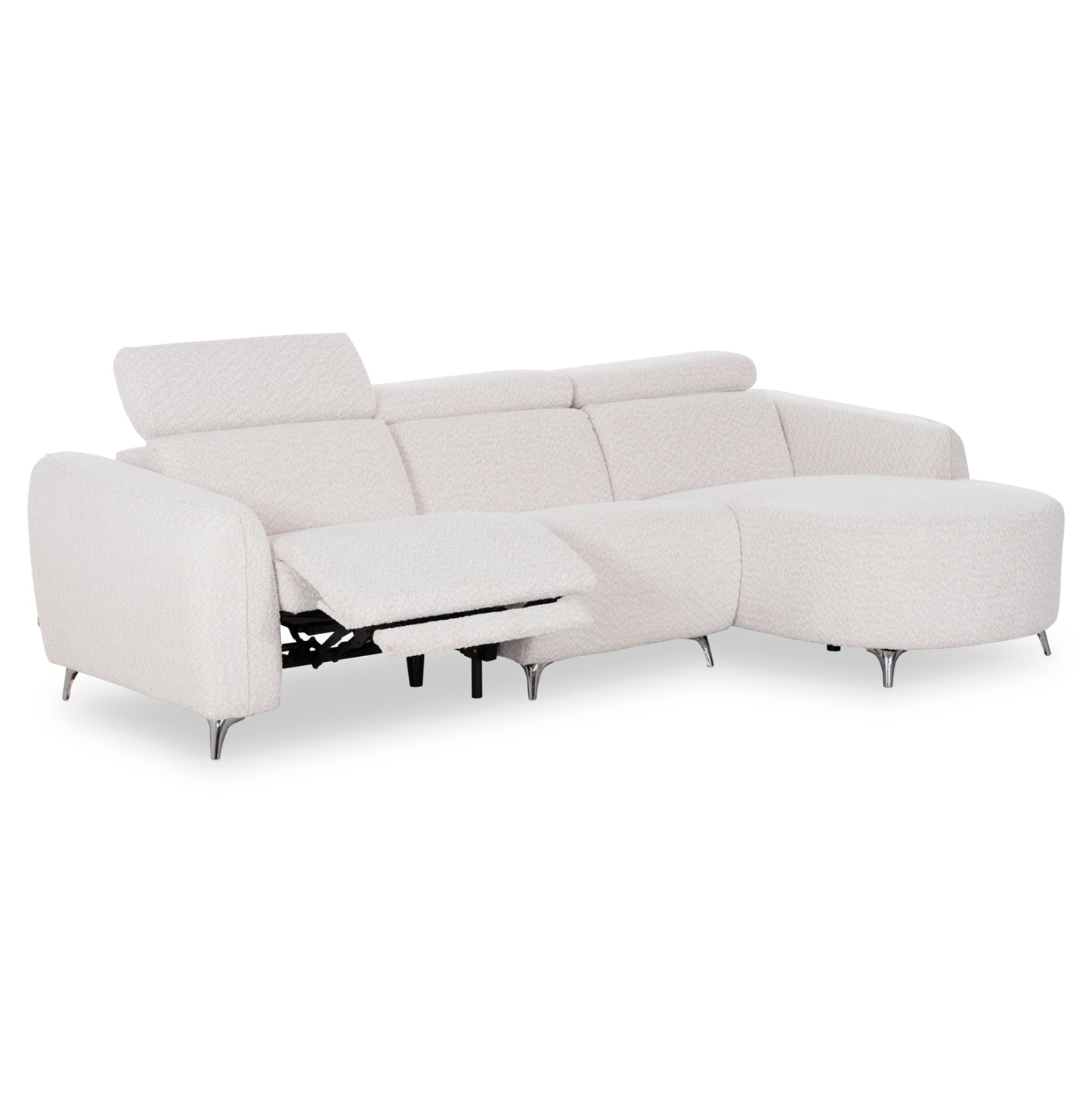 Right Corner 3-seat Sofa With Recline Valente Sm3317.01r Light Grey Fabric 275x160x104h
