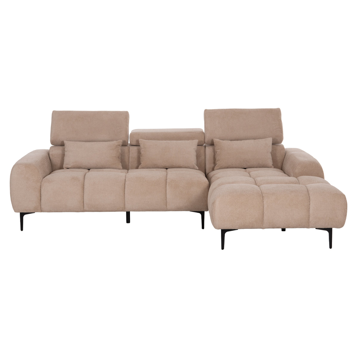 Corner Sofa Right Divya Hm3267.11r Brown Fabric 260x100-174x104hcm.