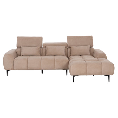 Corner Sofa Right Divya Hm3267.11r Brown Fabric 260x100-174x104hcm.