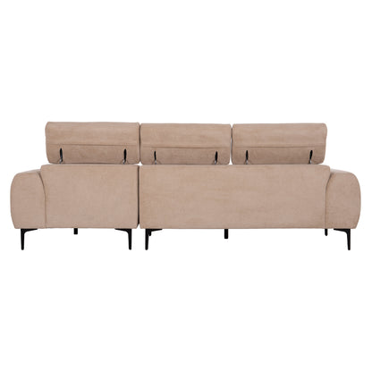 Corner Sofa Right Divya Hm3267.11r Brown Fabric 260x100-174x104hcm.