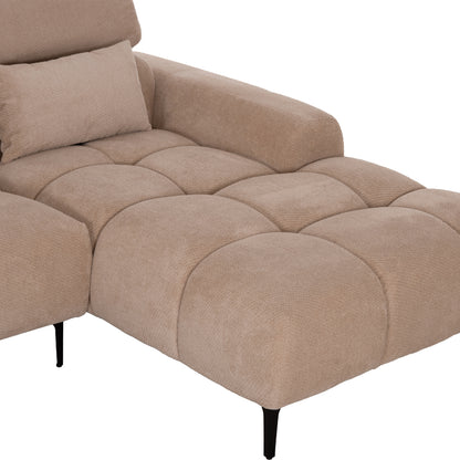 Corner Sofa Right Divya Hm3267.11r Brown Fabric 260x100-174x104hcm.