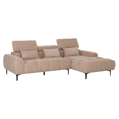 Corner Sofa Right Divya Hm3267.11r Brown Fabric 260x100-174x104hcm.
