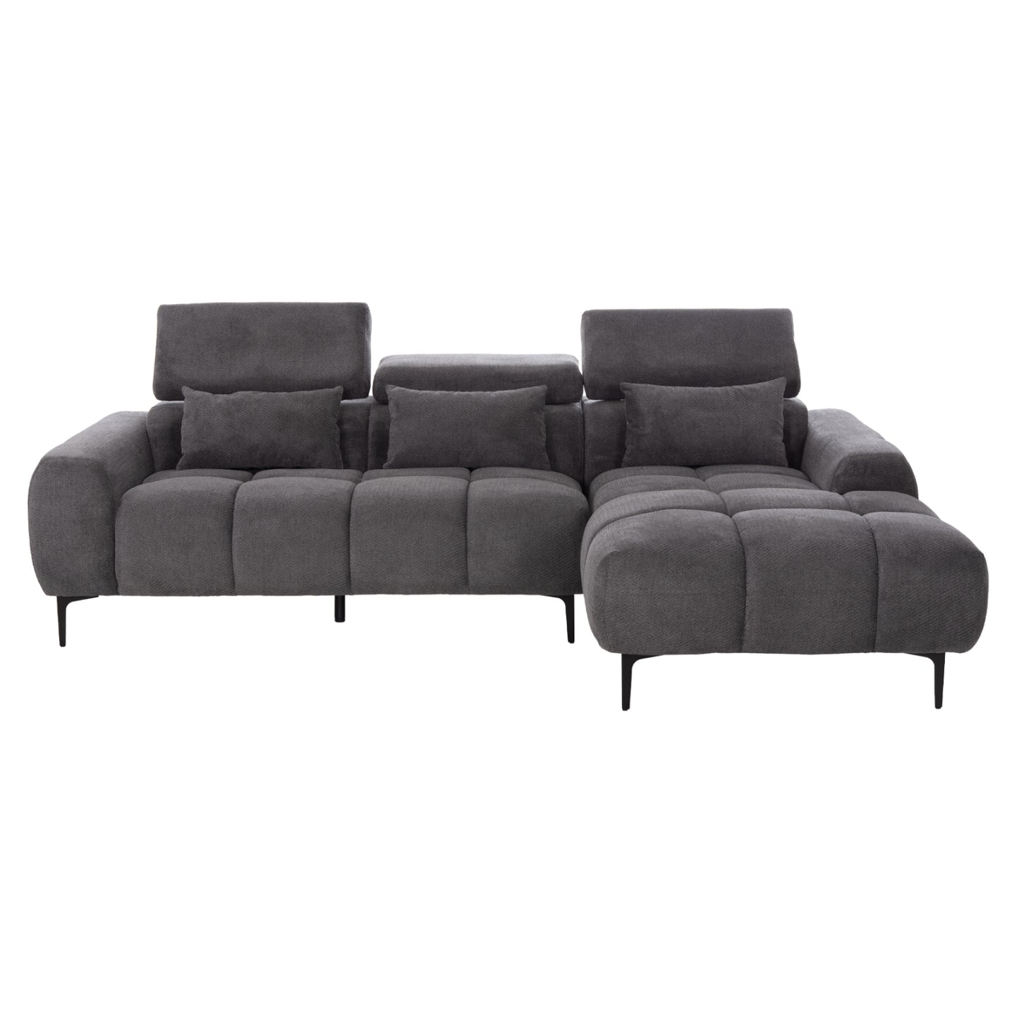 Corner Sofa Right Divya Hm3267.12r Grey Fabric 260x100-174x104hcm.