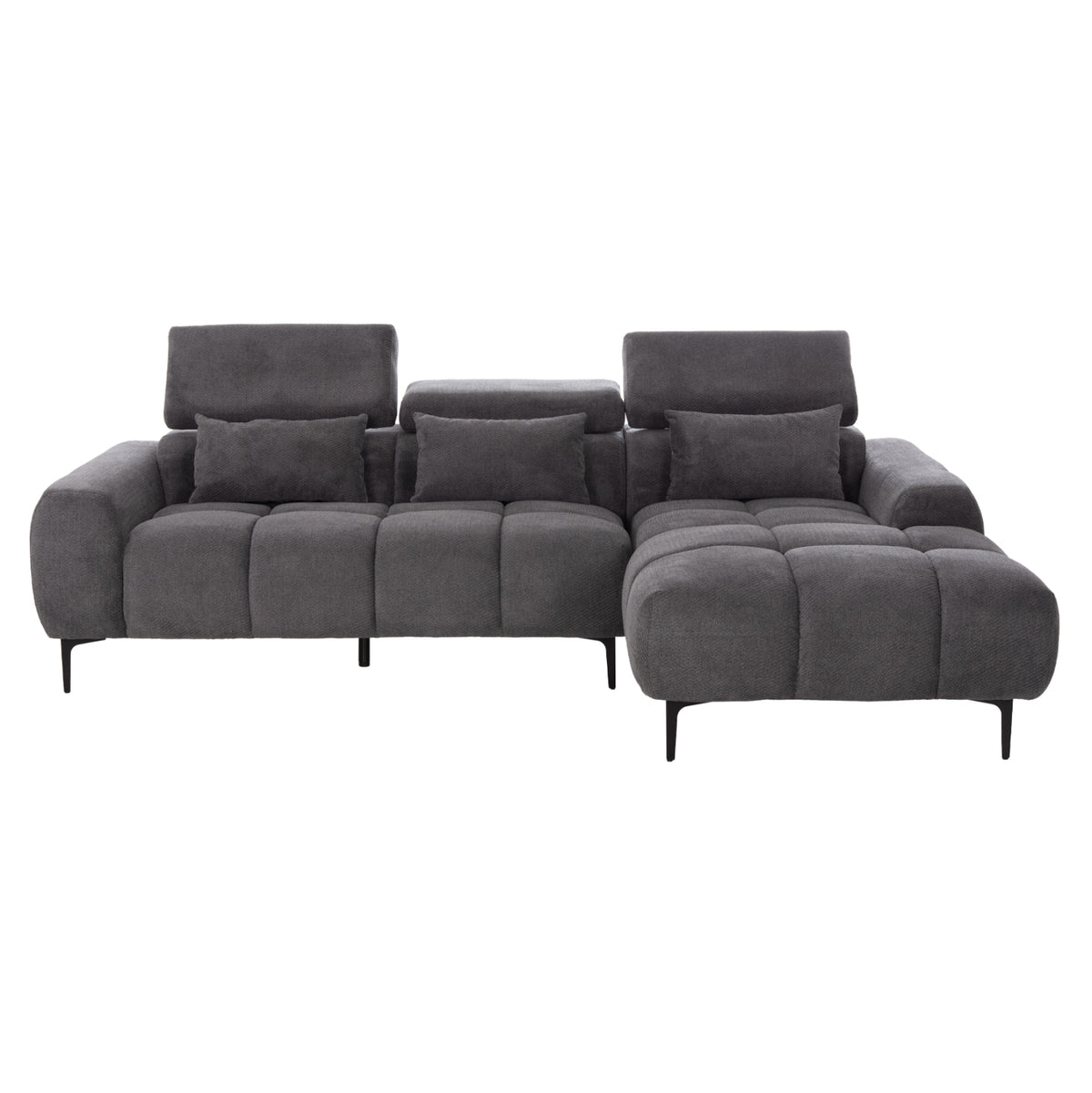 Corner Sofa Right Divya Hm3267.12r Grey Fabric 260x100-174x104hcm.