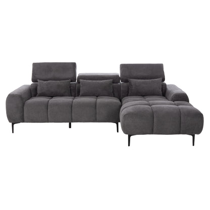 Corner Sofa Right Divya Hm3267.12r Grey Fabric 260x100-174x104hcm.