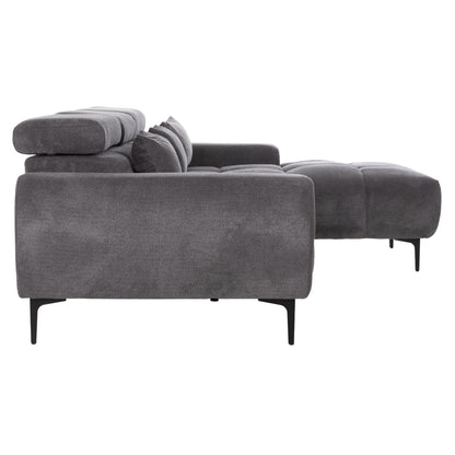 Corner Sofa Right Divya Hm3267.12r Grey Fabric 260x100-174x104hcm.