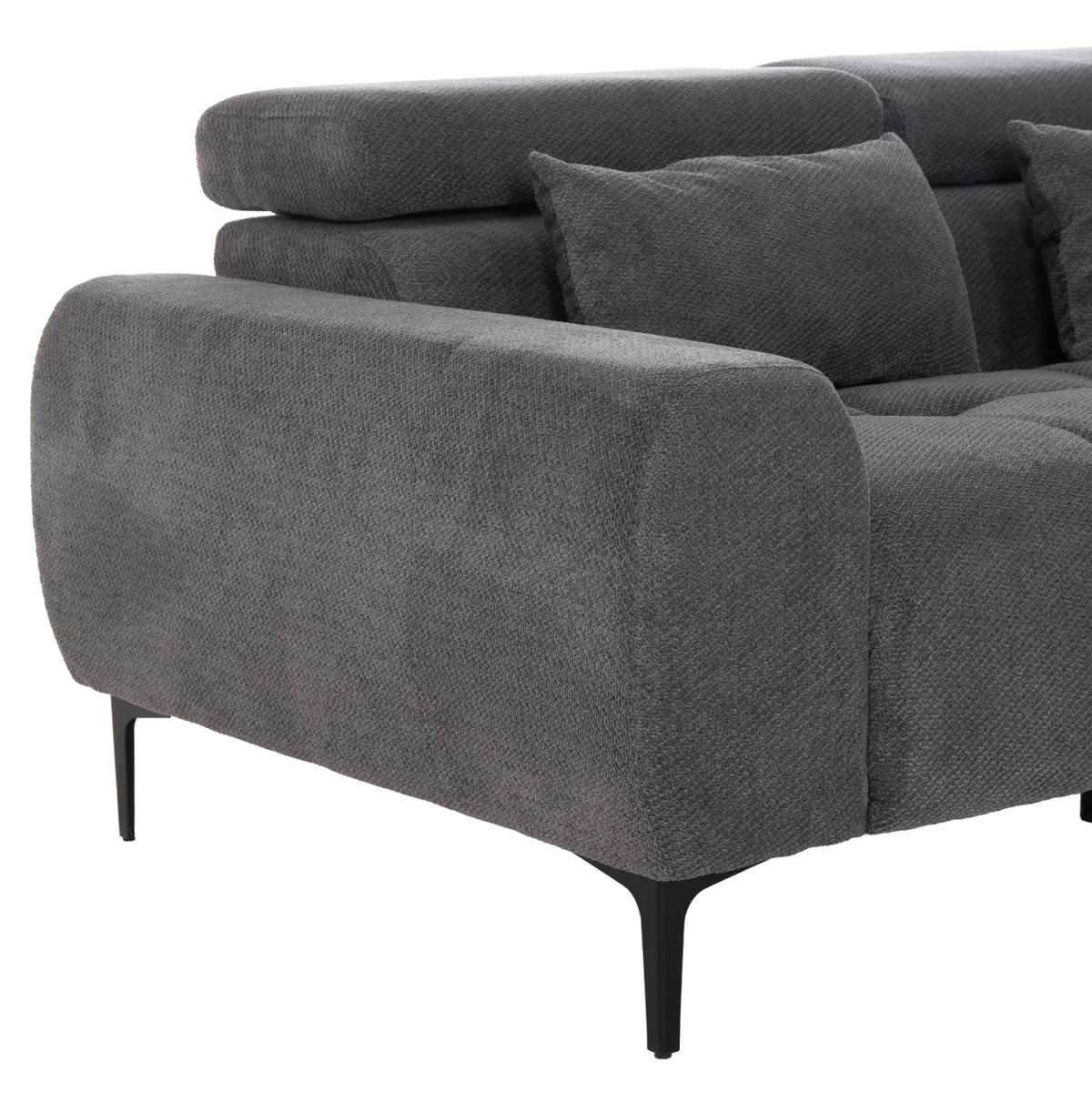 Corner Sofa Right Divya Hm3267.12r Grey Fabric 260x100-174x104hcm.