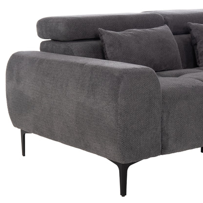 Corner Sofa Right Divya Hm3267.12r Grey Fabric 260x100-174x104hcm.