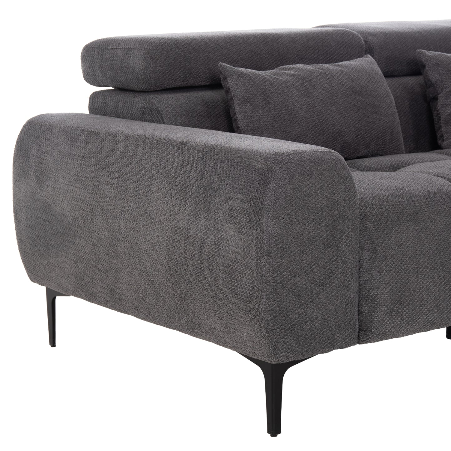 Corner Sofa Right Divya Hm3267.12r Grey Fabric 260x100-174x104hcm.