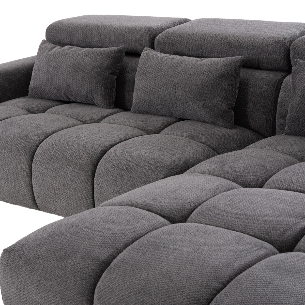Corner Sofa Right Divya Hm3267.12r Grey Fabric 260x100-174x104hcm.