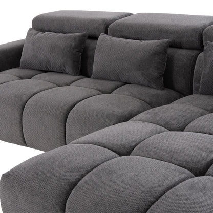 Corner Sofa Right Divya Hm3267.12r Grey Fabric 260x100-174x104hcm.