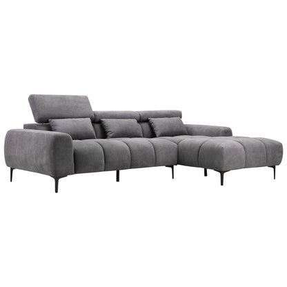 Corner Sofa Right Divya Hm3267.12r Grey Fabric 264x175x99hcm.