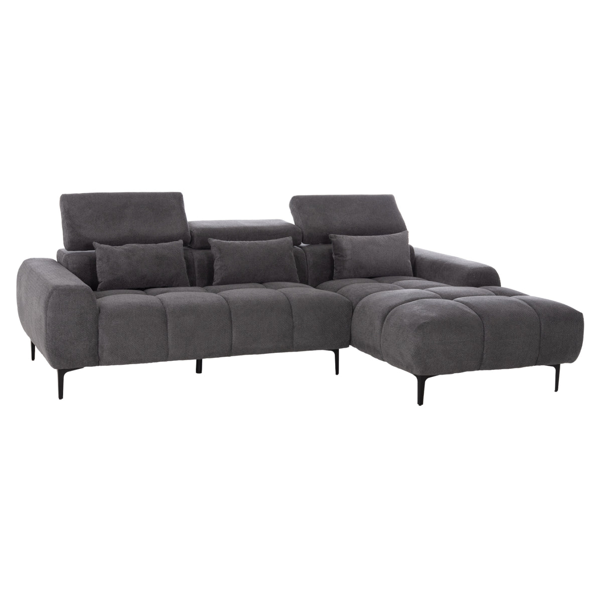 Corner Sofa Right Divya Hm3267.12r Grey Fabric 260x100-174x104hcm.