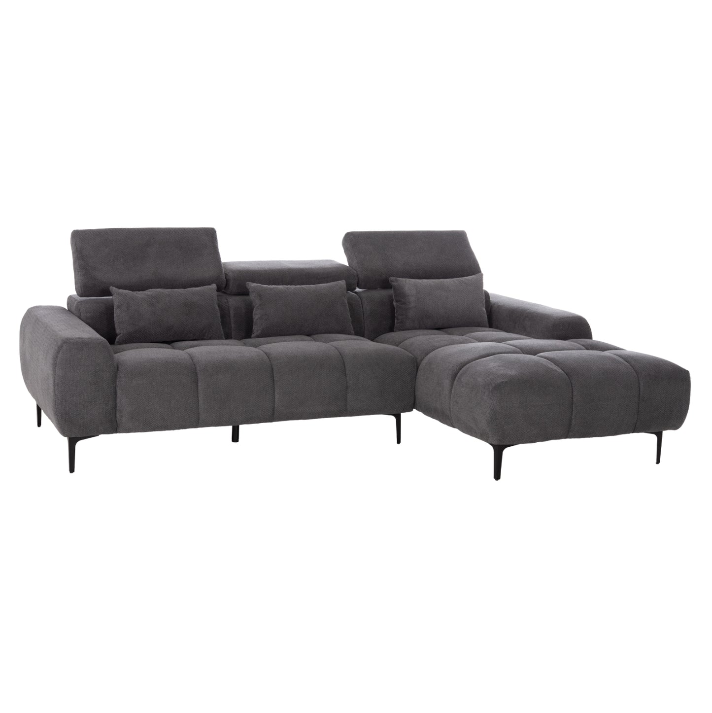 Corner Sofa Right Divya Hm3267.12r Grey Fabric 260x100-174x104hcm.