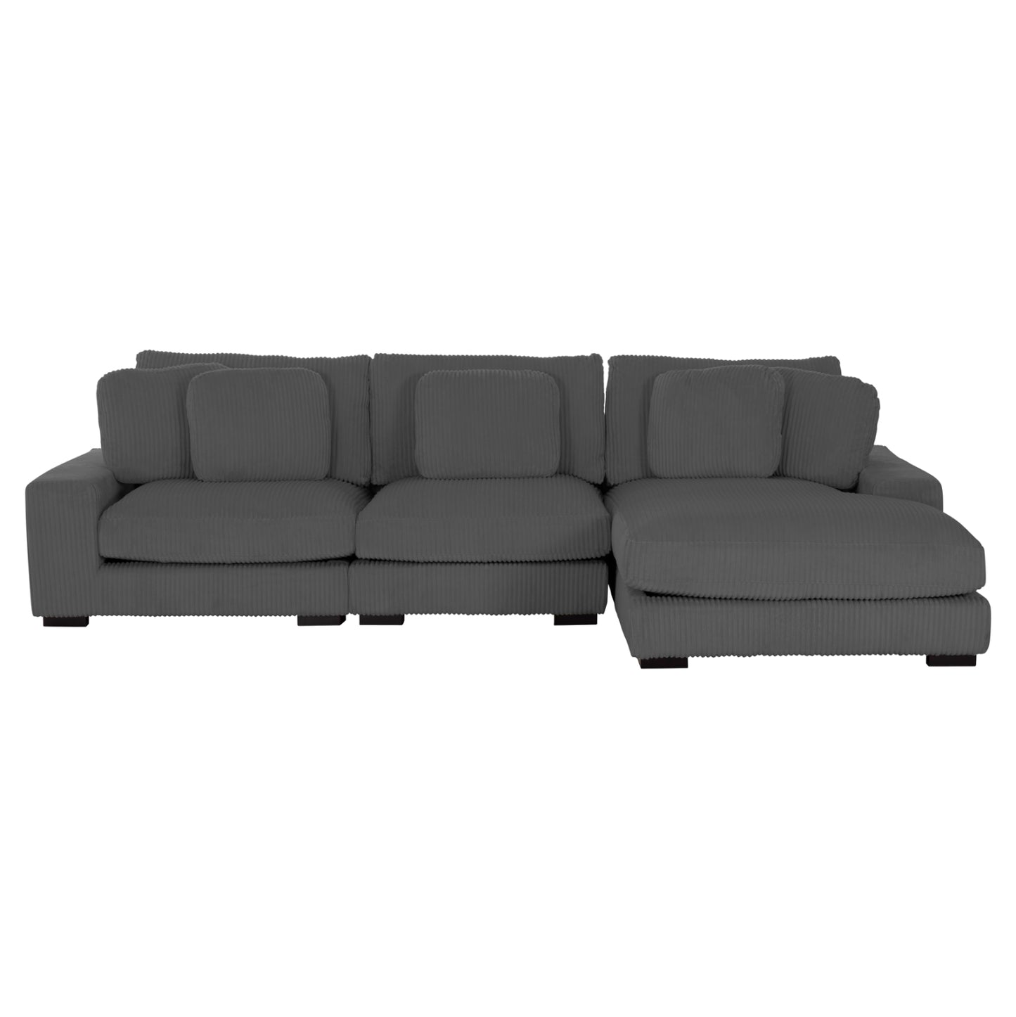 Corner Sofa Right Cranfield Hm3287.01r Grey Cord Fabric 315x167(corner)x67hcm.