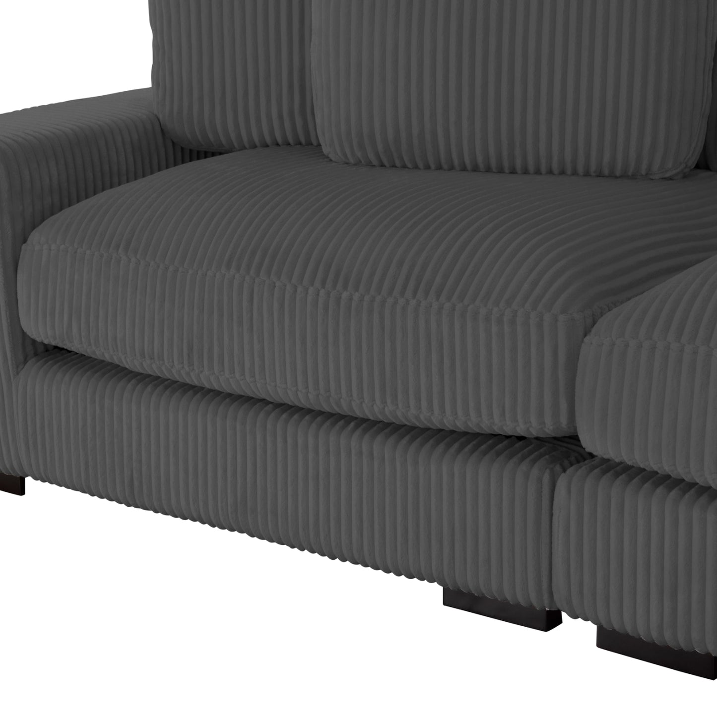 Corner Sofa Right Cranfield Hm3287.01r Grey Cord Fabric 315x167(corner)x67hcm.