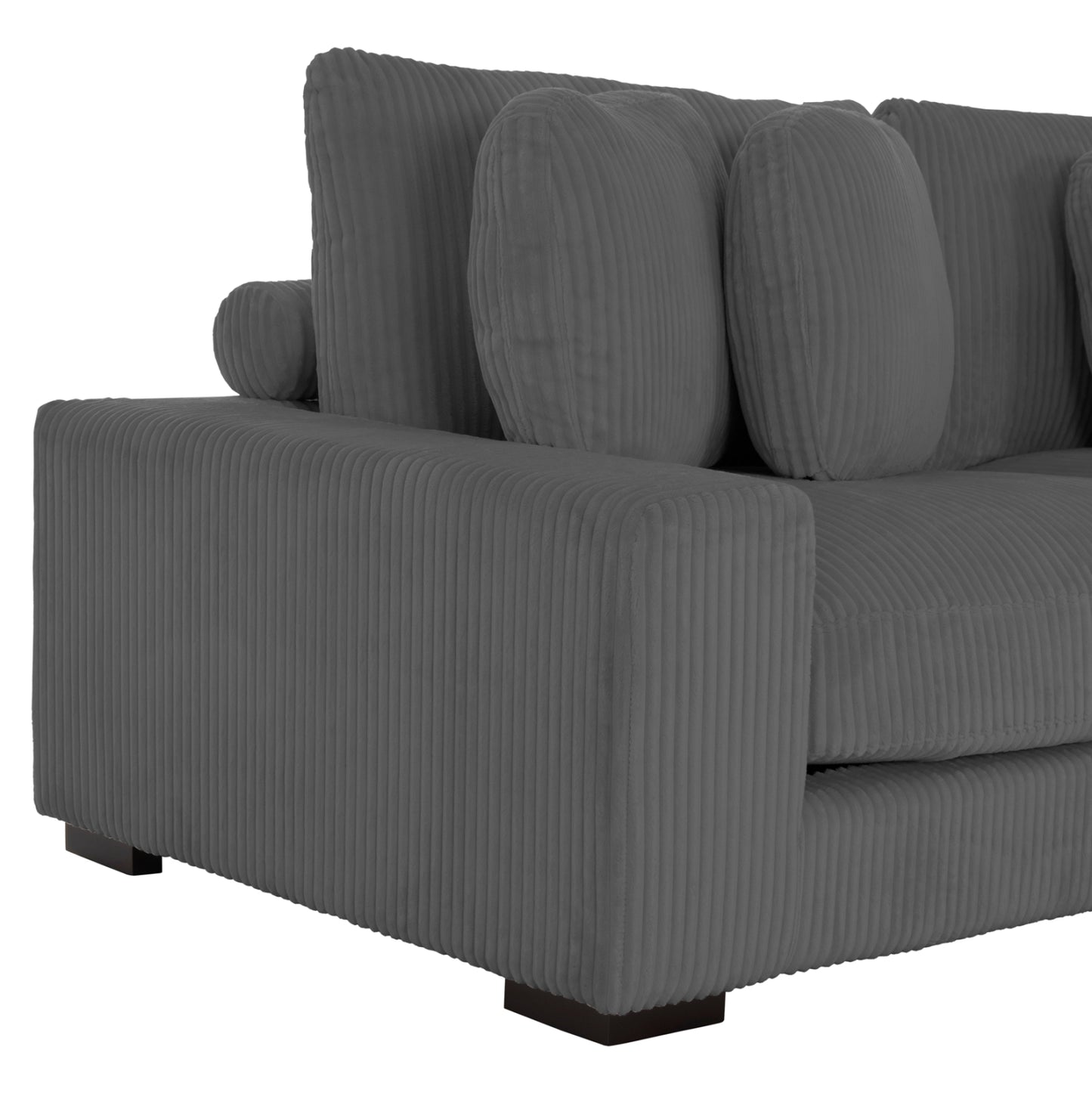 Corner Sofa Right Cranfield Hm3287.01r Grey Cord Fabric 315x167(corner)x67hcm.