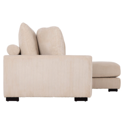 Corner Sofa Right Cranfield Hm3287.02r Beige Cord Fabric 315x167(corner)x67hcm.