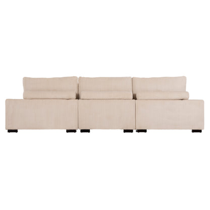 Corner Sofa Right Cranfield Hm3287.02r Beige Cord Fabric 315x167(corner)x67hcm.