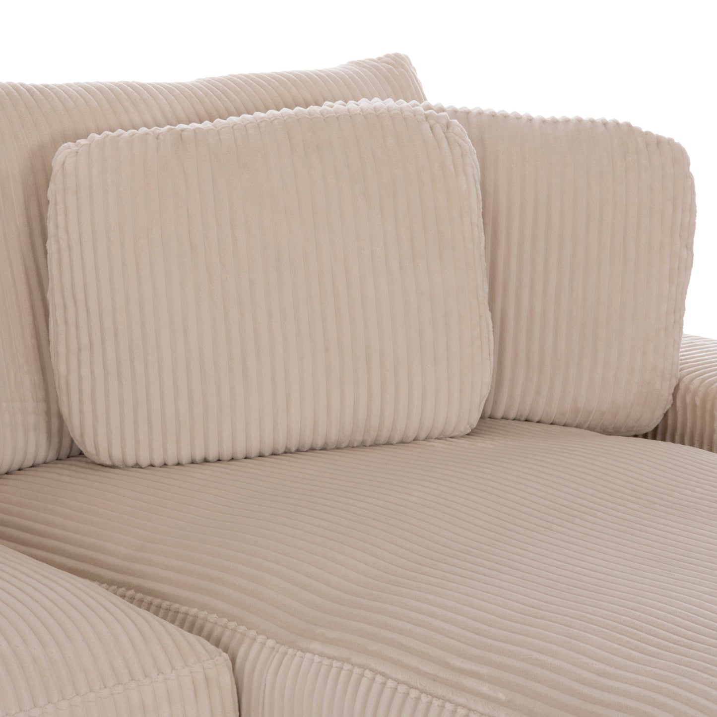 Corner Sofa Right Cranfield Hm3287.02r Beige Cord Fabric 315x167(corner)x67hcm.