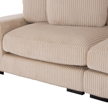 Corner Sofa Right Cranfield Hm3287.02r Beige Cord Fabric 315x167(corner)x67hcm.