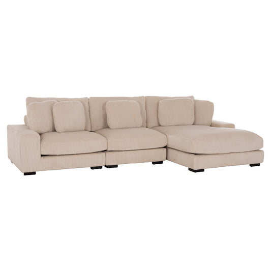 Corner Sofa Right Cranfield Hm3287.02r Beige Cord Fabric 315x167(corner)x67hcm.