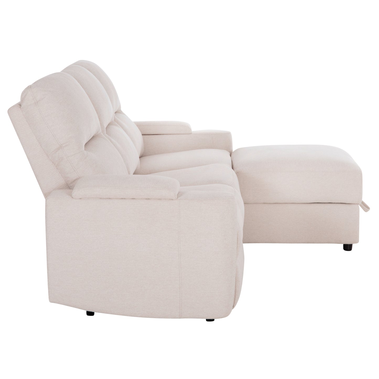 Right Corner Sofa Synthia Hm3308.01r Recline & Storage Space--beige Fabric 245x170x98hcm.