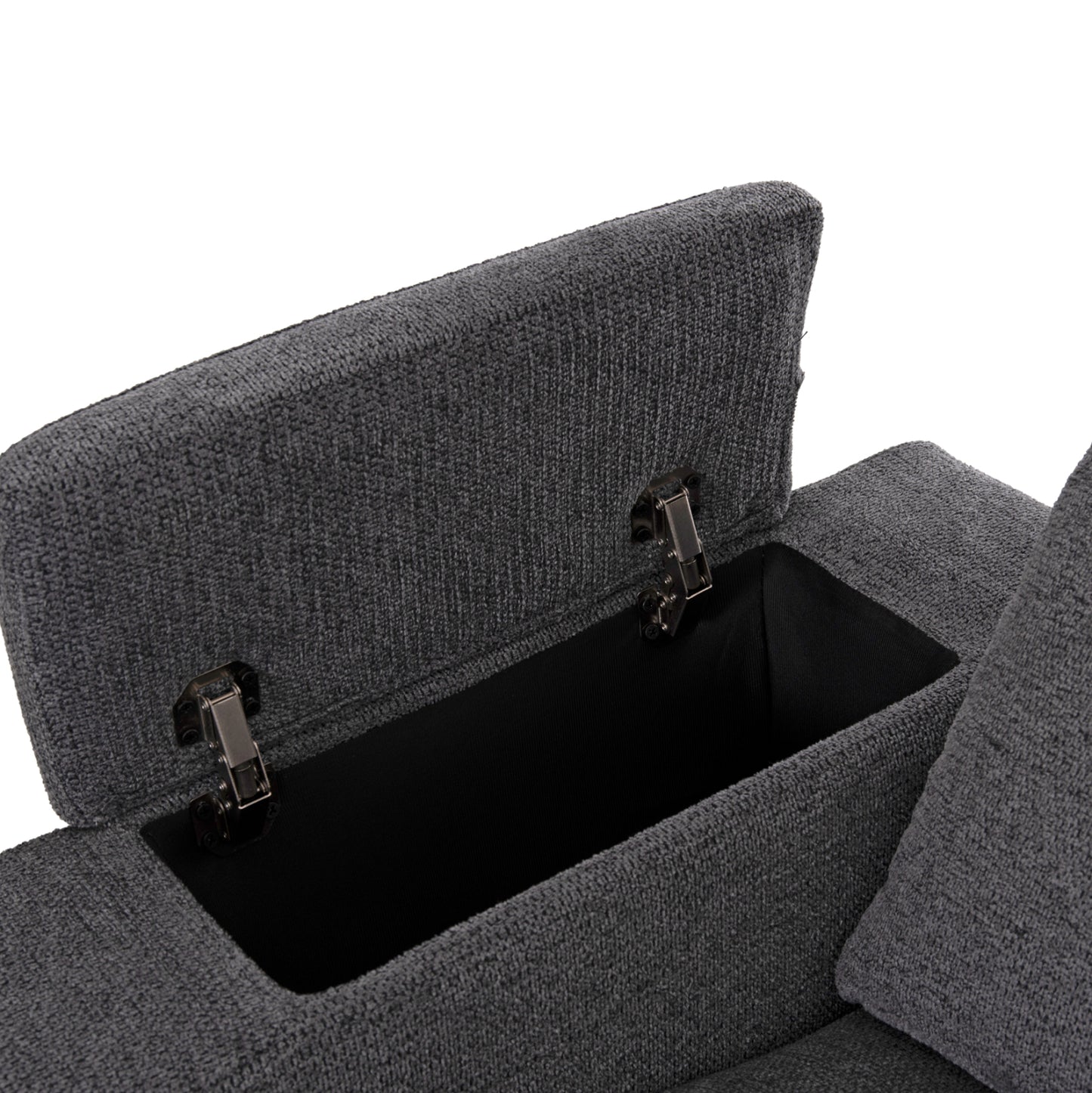 Right Corner Sofa Synthia Hm3308.03r Recline & Storage Space--grey Fabric 245x170x98hcm.