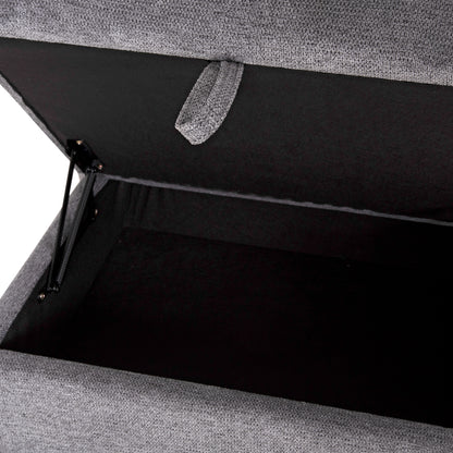 Right Corner Sofa Synthia Hm3308.03r Recline & Storage Space--grey Fabric 245x170x98hcm.