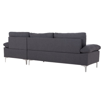Sofa Right Corner Anton Hm3340.01r Grey Fabric--metal Legs 260x130x84hcm