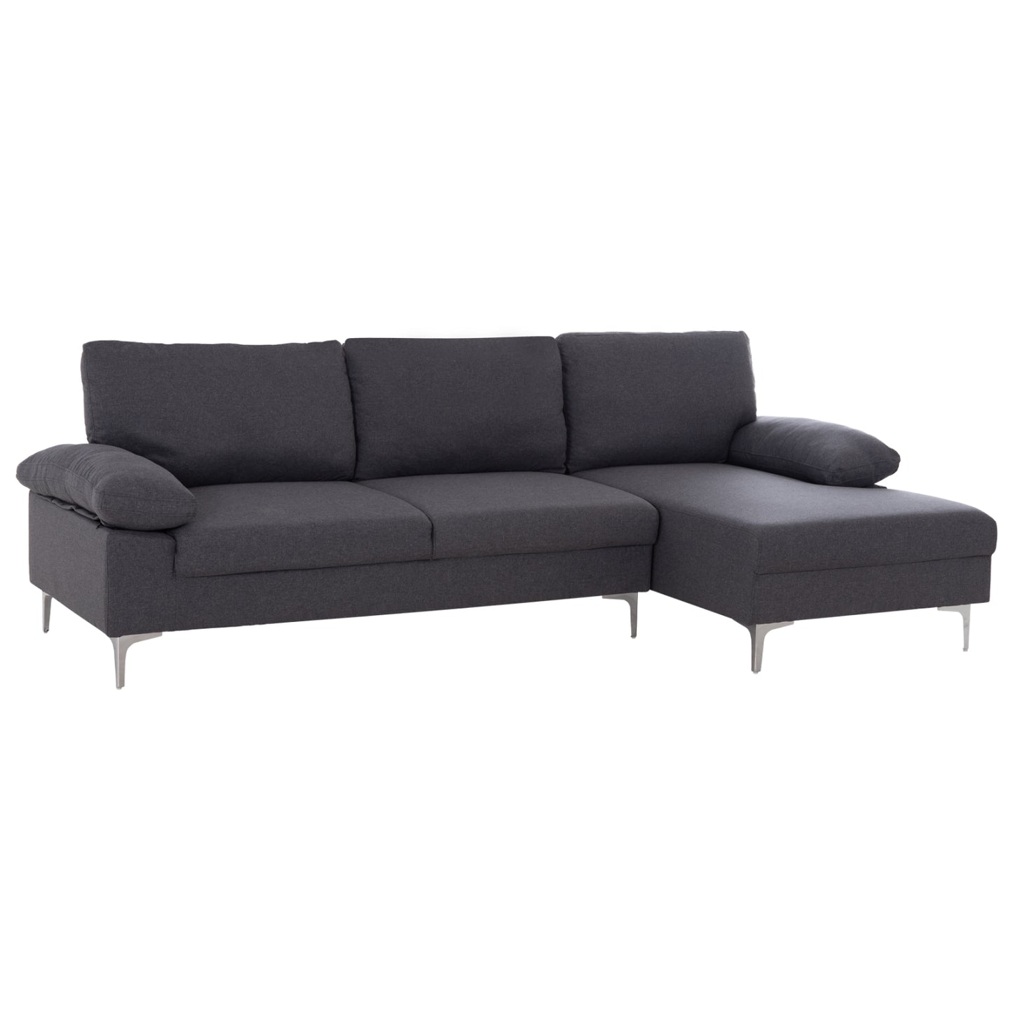 Sofa Right Corner Anton Hm3340.01r Grey Fabric--metal Legs 260x130x84hcm