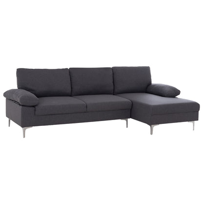 Sofa Right Corner Anton Hm3340.01r Grey Fabric--metal Legs 260x130x84hcm