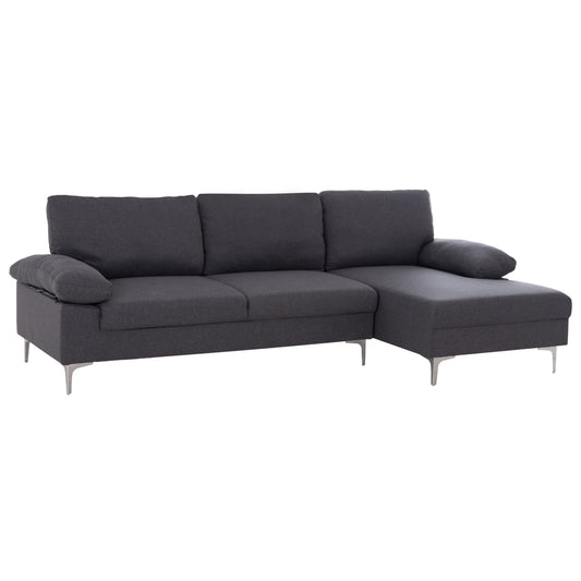 Sofa Right Corner Anton Hm3340.01r Grey Fabric--metal Legs 260x130x84hcm