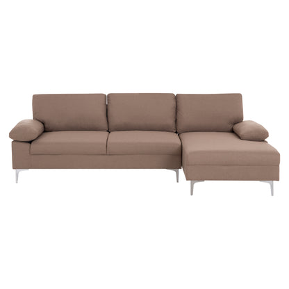 Sofa Right Corner Anton Hm3340.02r Ivory Fabric--metal Legs 260x130x84hcm