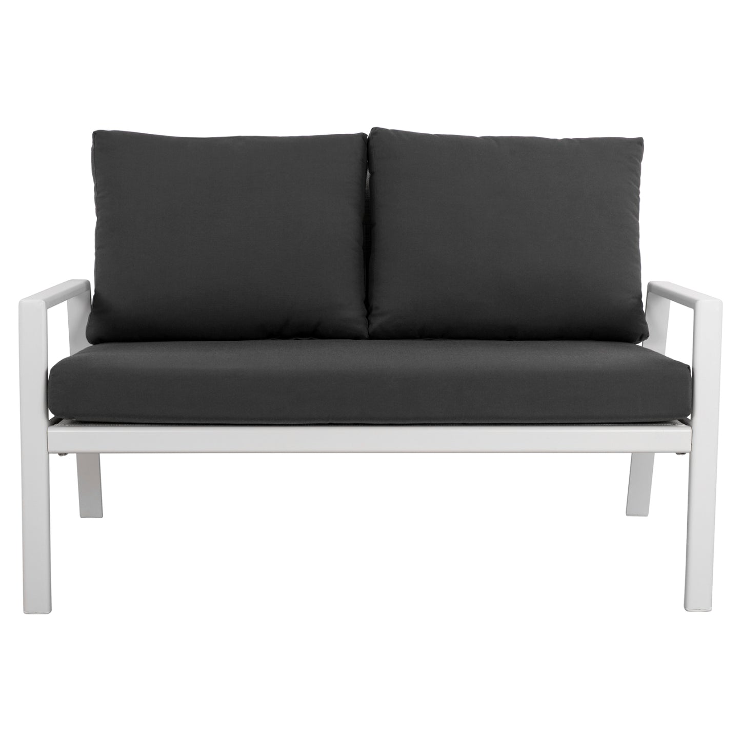 2 Seater Sofa Aluminum Hm5561.01 White With Pillows