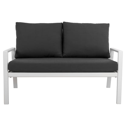 2 Seater Sofa Aluminum Hm5561.01 White With Pillows