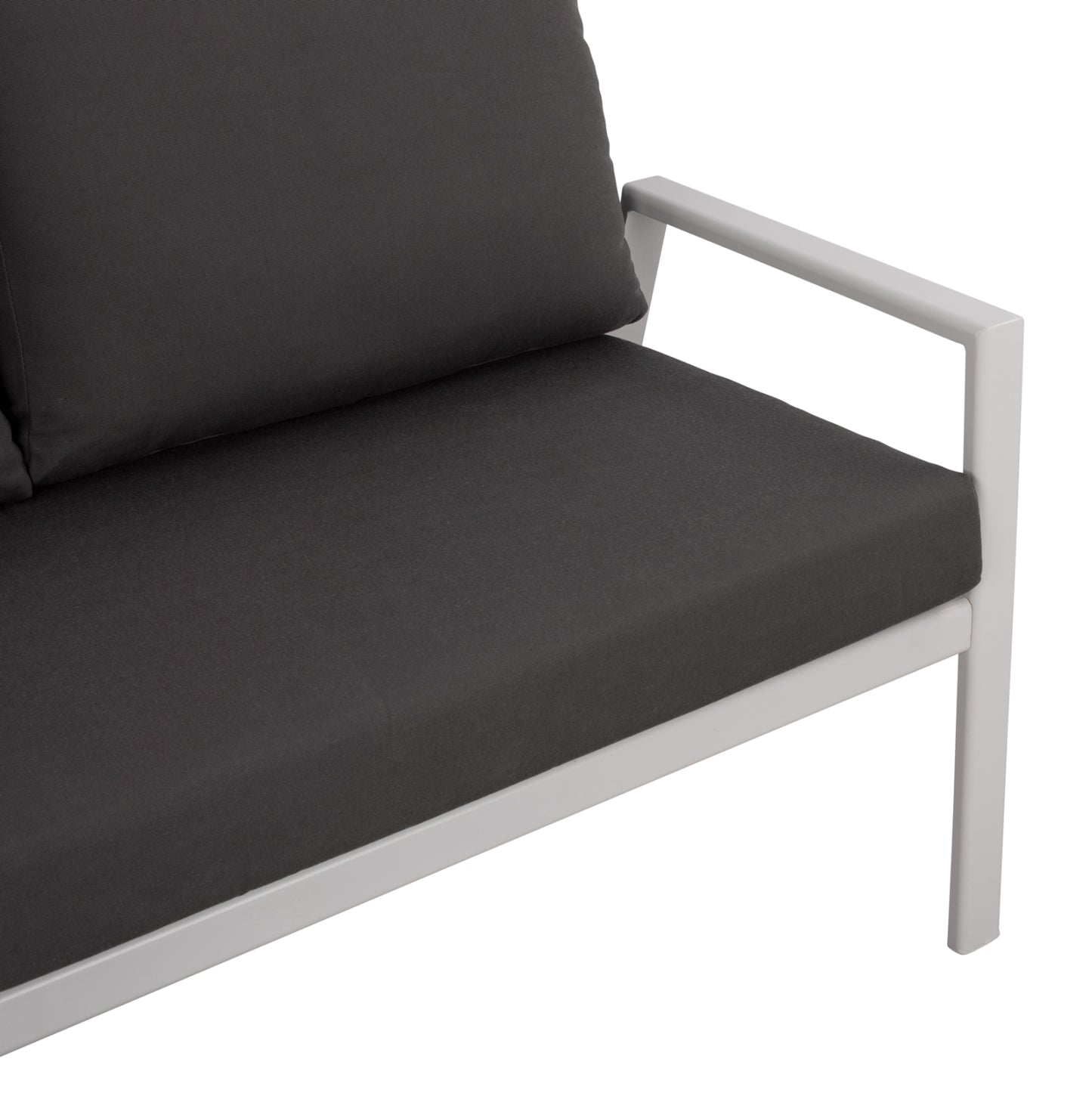 2 Seater Sofa Aluminum Hm5561.01 White With Pillows
