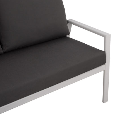 2 Seater Sofa Aluminum Hm5561.01 White With Pillows