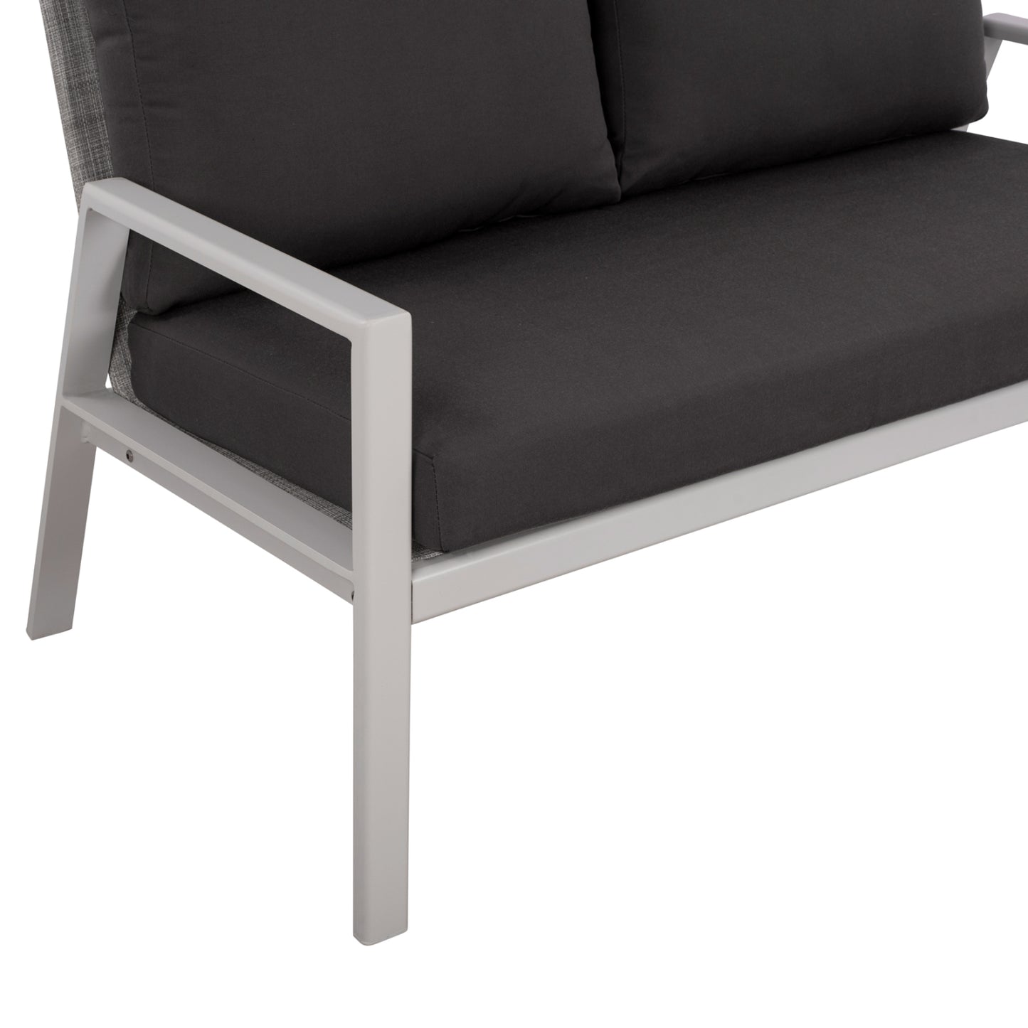 2 Seater Sofa Aluminum Hm5561.01 White With Pillows