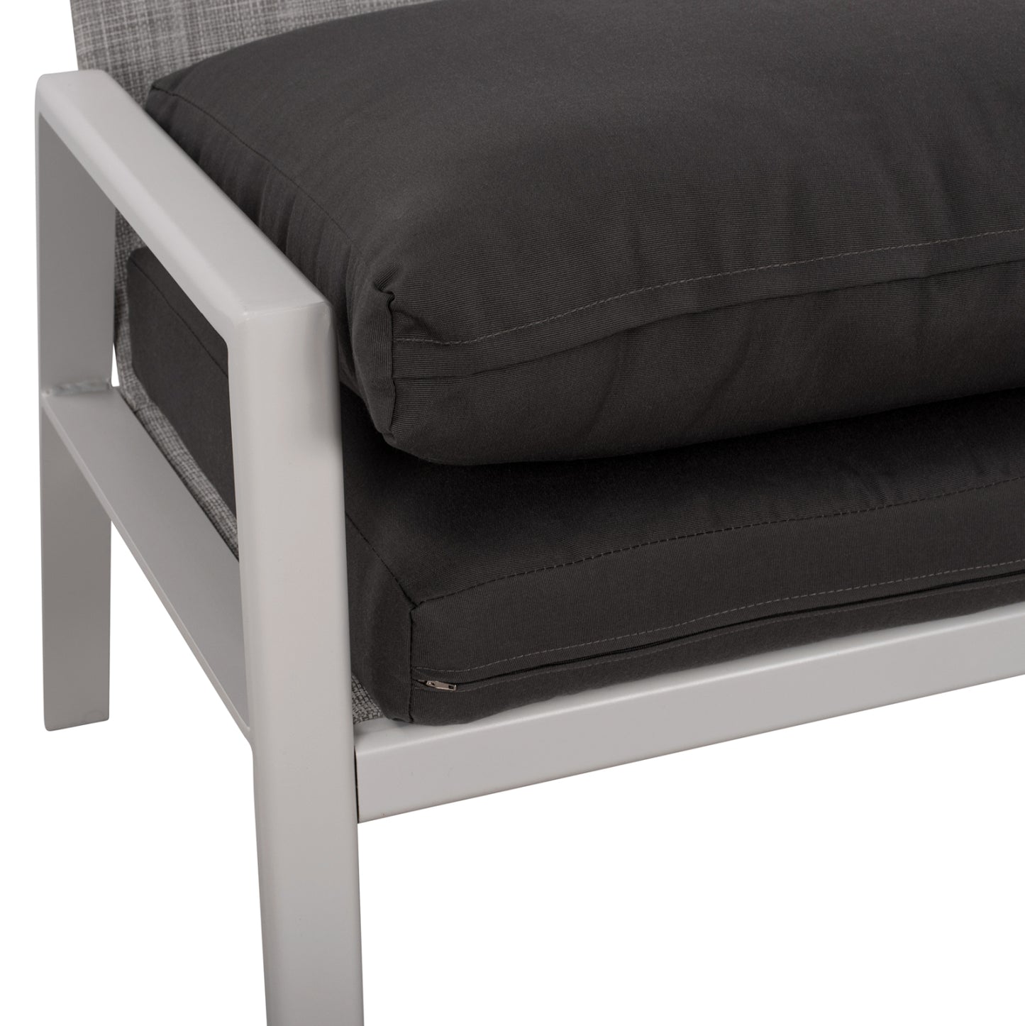 2 Seater Sofa Aluminum Hm5561.01 White With Pillows