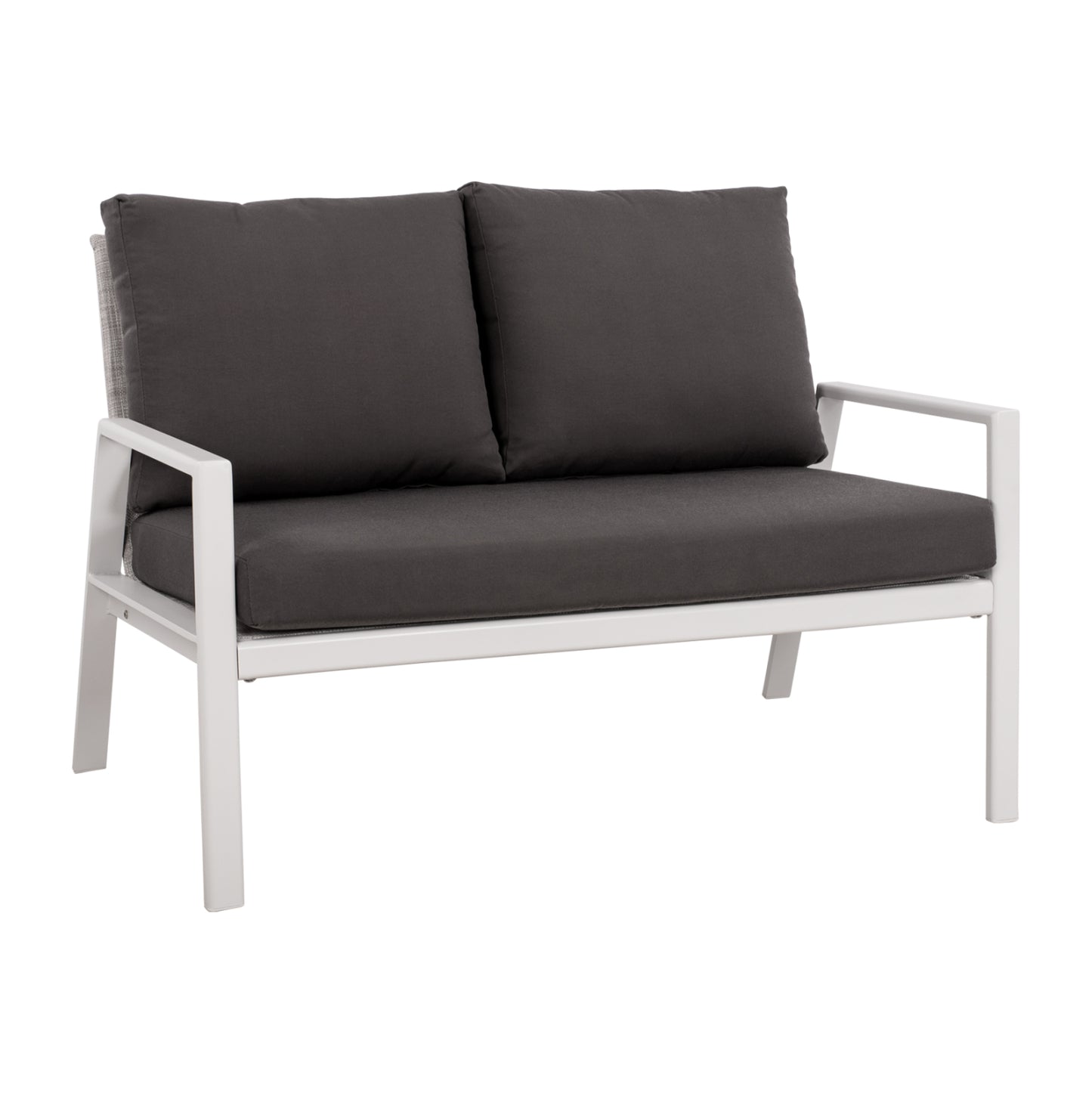 2 Seater Sofa Aluminum Hm5561.01 White With Pillows
