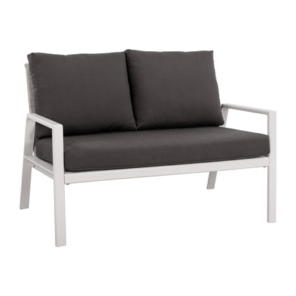 2 Seater Sofa Aluminum Hm5561.01 White With Pillows