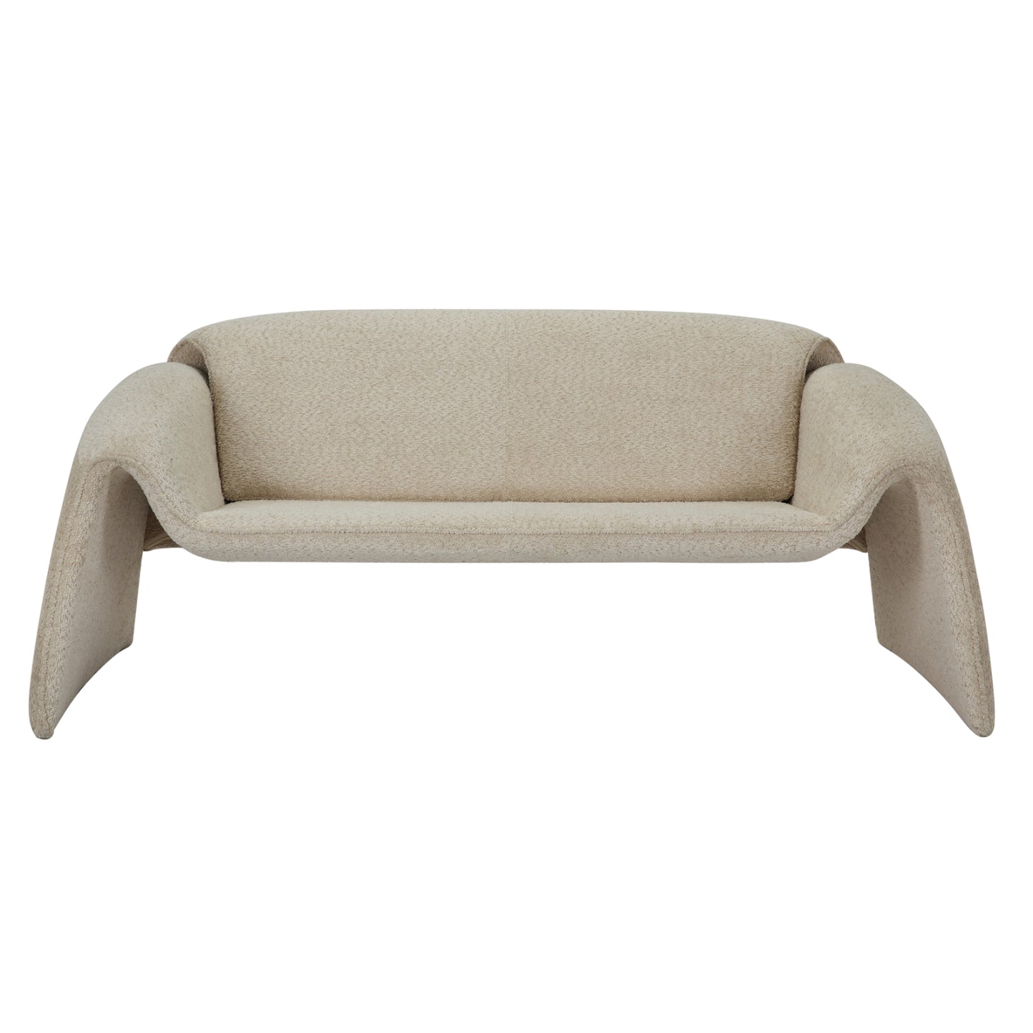 Sofa 2-seater Laforge Hm9680.03 Metal Frame-beige Boucle Fabric 160x80x63hcm.