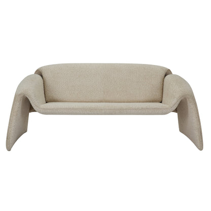 Sofa 2-seater Laforge Hm9680.03 Metal Frame-beige Boucle Fabric 160x80x63hcm.