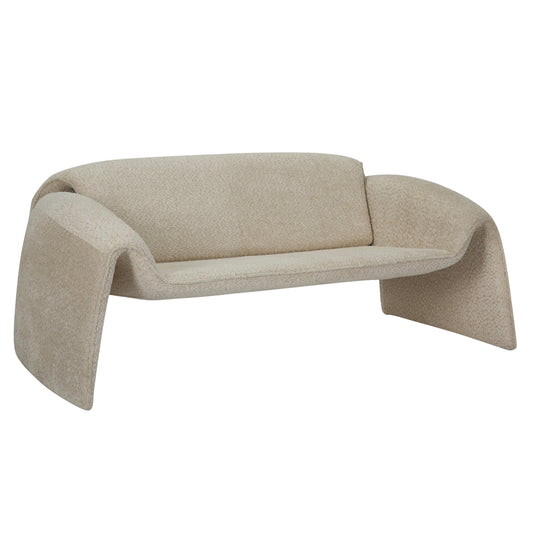 Sofa 2-seater Laforge Hm9680.03 Metal Frame-beige Boucle Fabric 160x80x63hcm.