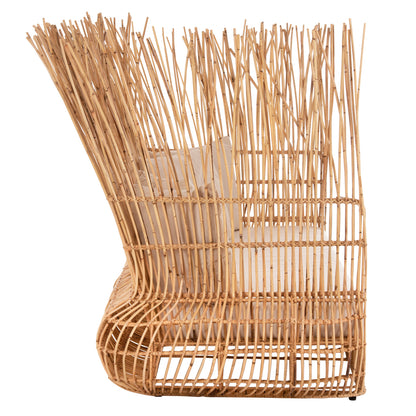 Sofa Outdoors Zephyr Hm5988 Rattan Canes In Natural-cushion Set In Beige 200x120x142hcm.