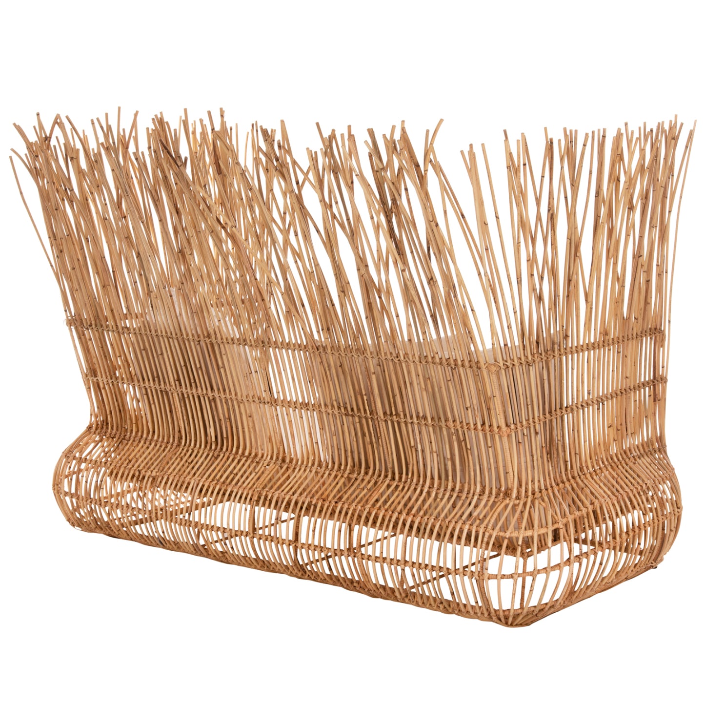 Sofa Outdoors Zephyr Hm5988 Rattan Canes In Natural-cushion Set In Beige 200x120x142hcm.