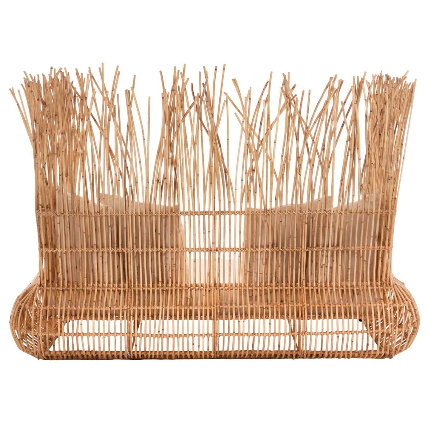 Sofa Outdoors Zephyr Hm5988 Rattan Canes In Natural-cushion Set In Beige 200x120x142hcm.