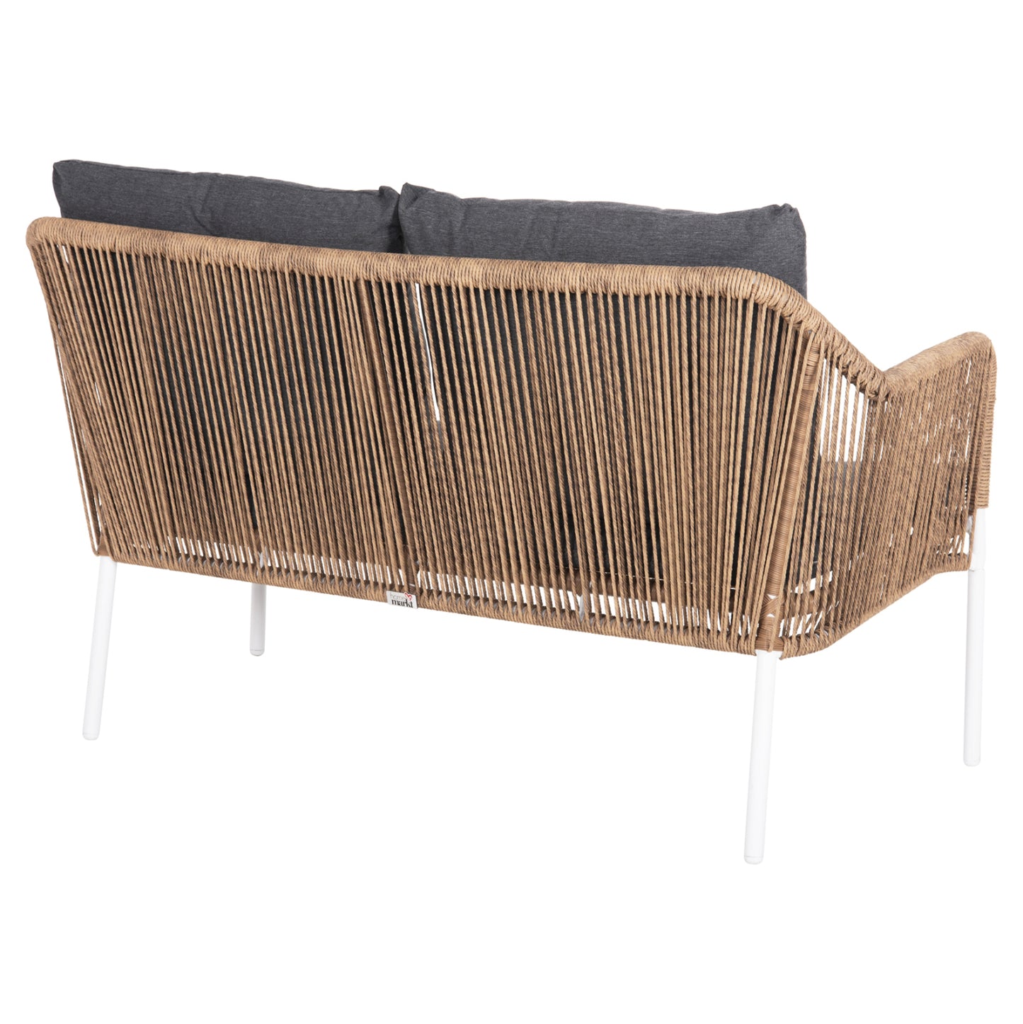 Outdoor 2-seater Sofa Baffin Hm6054.01 Aluminum White-pe Rattan Beige-anthracite Cushions